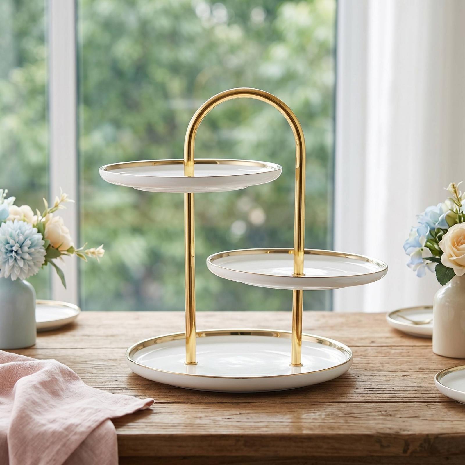 Cupcake Stand Tier - Tier Stand with Handle Ceramic Confectionery