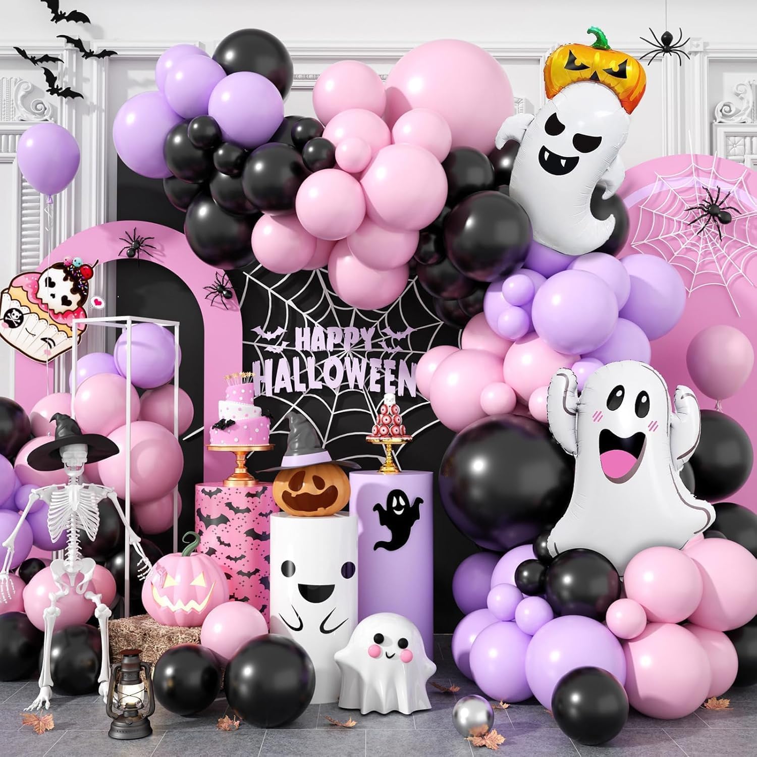Balloon Arch Kit - Halloween Balloon Arch Kit, Black Pink