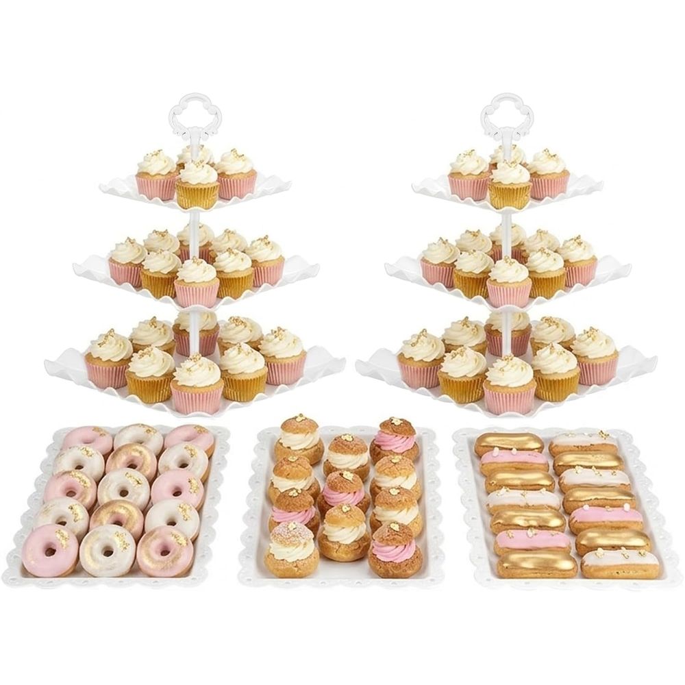 5 Piece Cake Stand Set with 2  - огляд і ціна Cupcake Stand Tier