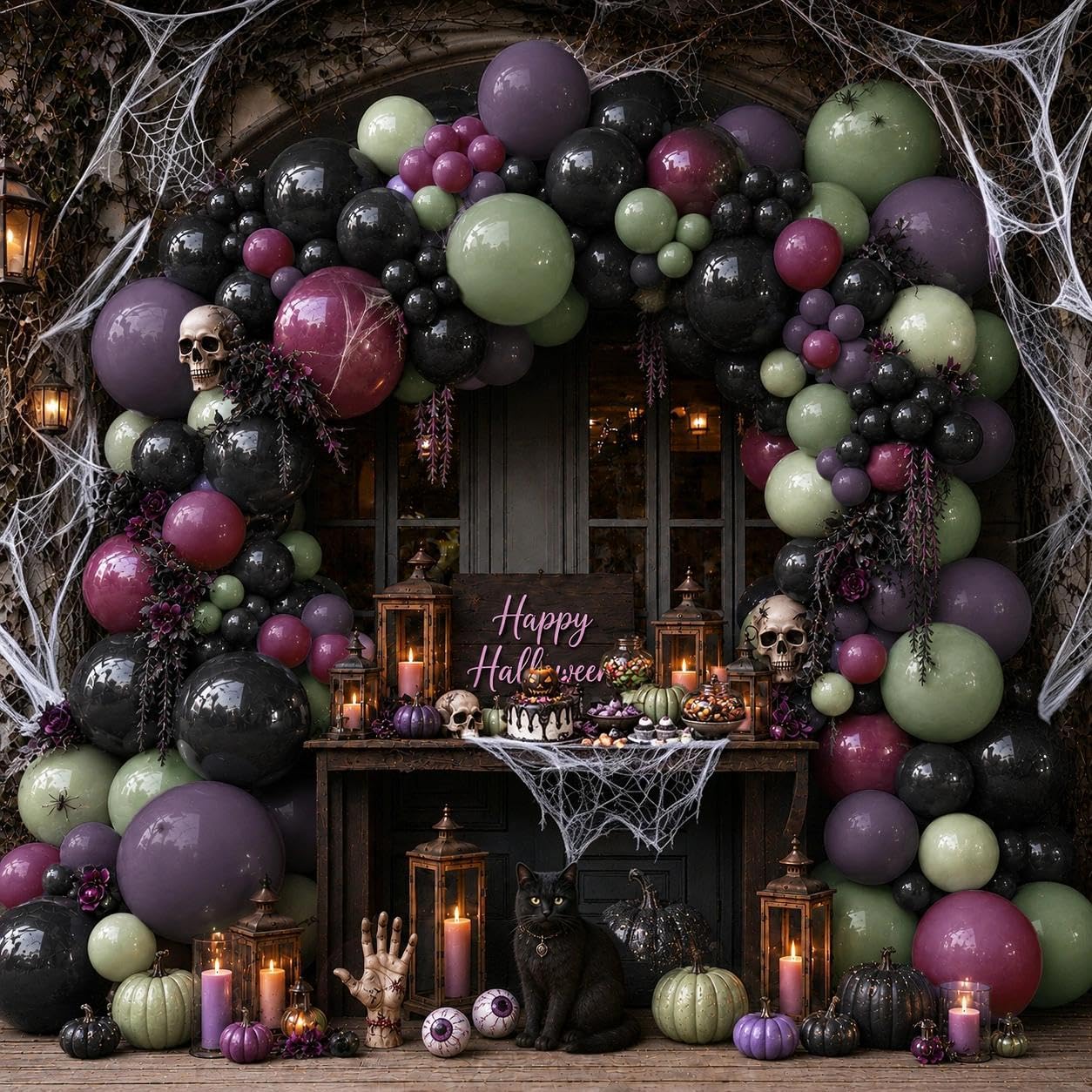 Black Purple Green Halloween S - огляд і ціна Balloon Arch Kit