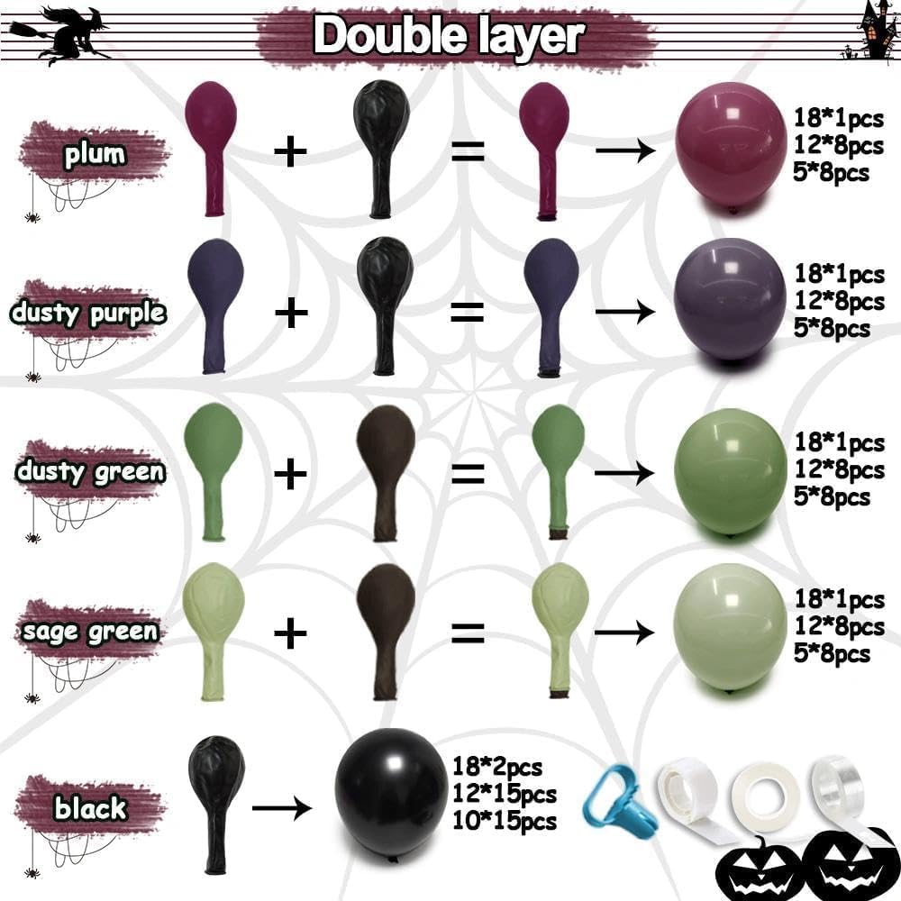 Black Purple Green Halloween S - огляд і ціна Balloon Arch Kit