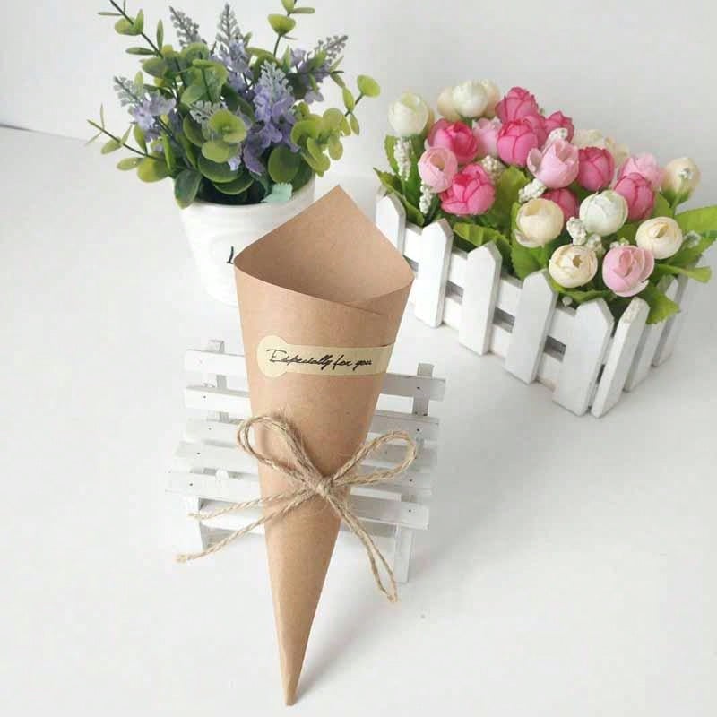 100pcs DIY Natural Kraft Paper - огляд і ціна Cotton Candy Cone